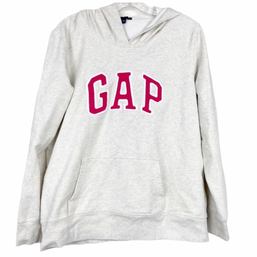 Gap Cream Pink Spell Out Hoodie Sz L Girls